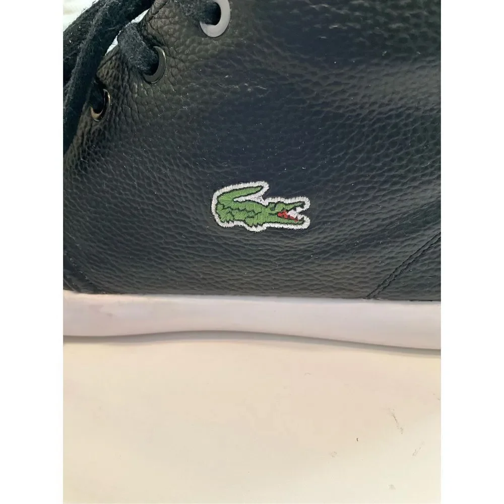 Lacoste Asparta High Top. Pebbled black leather, black. Men’s 10. Izod Alligator